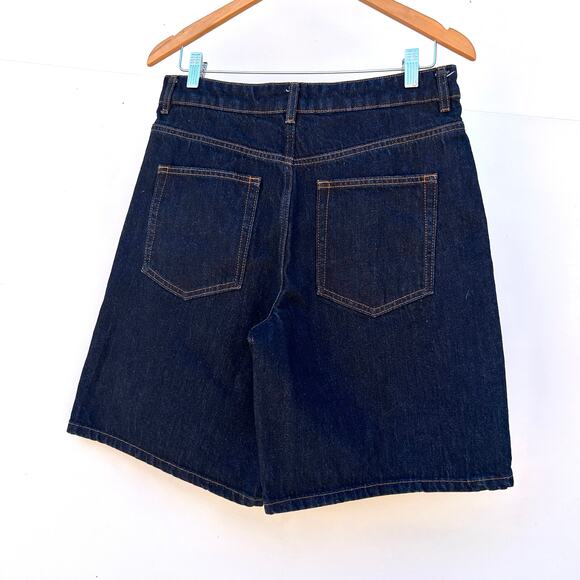 ME+EM Denim Bermuda Long Jean Shorts Jorts Dark Wash Size 29 Me And Em - Picture 4 of 8